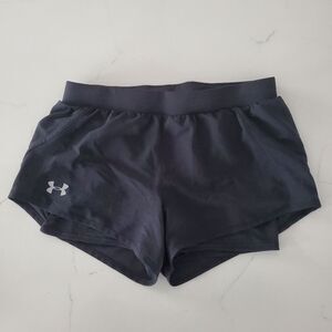 Under Armour Women's Shorts Small Black Inner Compression Shorts Running Walking